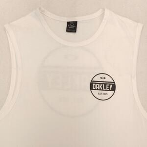 Oakley Casual Graphic Sleeveless Tank Top Shirt Adult Mens Size XL White